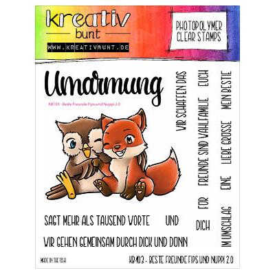kreativbunt Stempel - Beste Freunde Fips und Nuppi 2.0